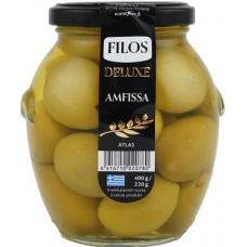 Большие зеленые оливки Filos Deluxe Amfissa 400/220г Большие зеленые оливки Filos Deluxe Amfissa 400/220г