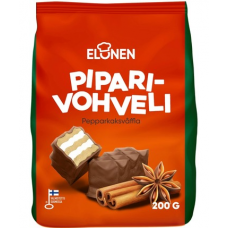 Вафли в молочном шоколаде со вкусом имбиря Elonen Piparivohveli 200г Вафли в молочном шоколаде со вкусом имбиря Elonen Piparivohveli 200г