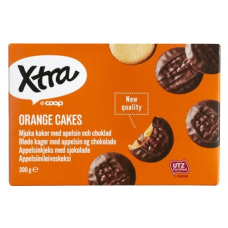 Печенье с апельсиновым мармеладом в шоколаде X-tra Orange Cakes 300г Печенье с апельсиновым мармеладом в шоколаде X-tra Orange Cakes 300г