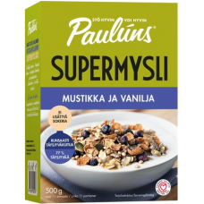 Мюсли Pauluns Supermysli Mustikka Ja Vanilja с черникой и ванилью 500 г Мюсли Pauluns Supermysli Mustikka Ja Vanilja с черникой и ванилью 500 г
