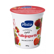 Йогурт без лактозы Valio jogurtti mansikka HYLA 200г клубника Йогурт без лактозы Valio jogurtti mansikka HYLA 200г клубника