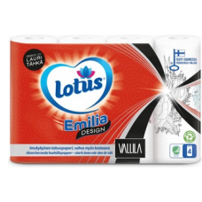 Бумажные полотенца в рулонах Lotus Emilia Design Vallila 4шт Бумажные полотенца в рулонах Lotus Emilia Design Vallila 4шт