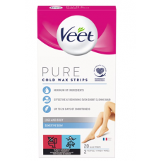 Полоски холодного воска Veet Pure 20шт для ног Полоски холодного воска Veet Pure 20шт для ног