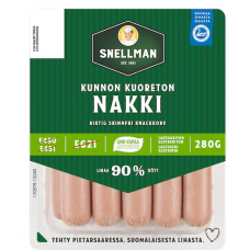 Сосиски Snellman Kunnon kuoreton nakki makkara 280г без глютена Сосиски Snellman Kunnon kuoreton nakki makkara 280г без глютена