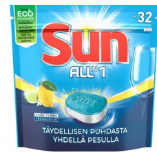 Таблетка для посудомоечной машины Sun All-In-1 Lemon 32 шт Таблетка для посудомоечной машины Sun All-In-1 Lemon 32 шт