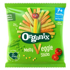 Органические кукурузные и рисовые палочки из гороха и помидоров Organix Melty Veggie Sticks 15 г от 7 месяцев Органические кукурузные и рисовые палочки из гороха и помидоров Organix Melty Veggie Sticks 15 г от 7 месяцев