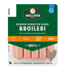Куриные сосиски Snellman Kunnon kuoreton broilerinakki 280г Куриные сосиски Snellman Kunnon kuoreton broilerinakki 280г