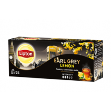 Чай черный пакетированный LIPTON Earl Grey с лимоном 25 х 2 г Чай черный пакетированный LIPTON Earl Grey с лимоном 25 х 2 г