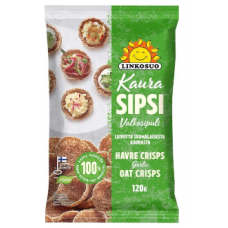 Чипсы овсяные с чесноком Linkosuo Kaurasipsi valkosipuli 120г Чипсы овсяные с чесноком Linkosuo Kaurasipsi valkosipuli 120г