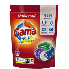 Гелевые капсулы для стирки белья Gama 4in1 60шт универсальные Гелевые капсулы для стирки белья Gama 4in1 60шт универсальные