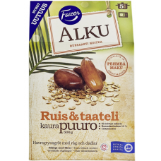Мюсли ржаные Fazer Alku Ruis-Taateli Kaurapuuro 500г с финиками Мюсли ржаные Fazer Alku Ruis-Taateli Kaurapuuro 500г с финиками