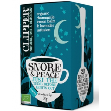 Органический чай Clipper Snore & Peace. Luomu Yrttihauduke, Sisaltaa Kamomillaa, Sitruunamelissaa Ja Laventelia 30г/ 20шт Органический чай Clipper Snore & Peace. Luomu Yrttihauduke, Sisaltaa Kamomillaa, Sitruunamelissaa Ja Laventelia 30г/ 20шт