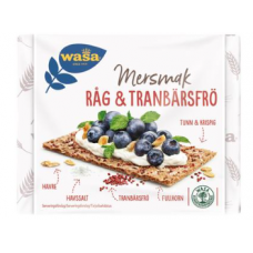 Хлебцы цельнозерновые Wasa Mersmak Rye & Cranberry Seed 245г с семенами клюквы и морской солью Хлебцы цельнозерновые Wasa Mersmak Rye & Cranberry Seed 245г с семенами клюквы и морской солью
