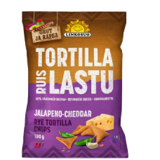 Чипсы Linkosuo Ruis Tortilla Lastu Jalapeno-Cheddar 100г с халапеньо и сыром чеддер Чипсы Linkosuo Ruis Tortilla Lastu Jalapeno-Cheddar 100г с халапеньо и сыром чеддер