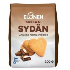 Печенье песочное в форме сердца Elonen suklaasydan 200г с шоколадом Печенье песочное в форме сердца Elonen suklaasydan 200г с шоколадом
